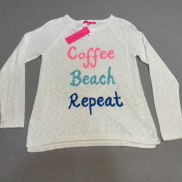 Lilly Pulitzer Sweater Womens Small Danette Coffee Beach Repeat Pullover NWT - Picture 5 of 12